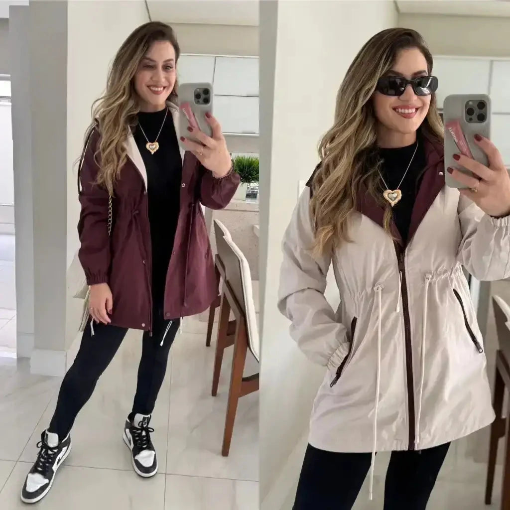 Parka Dupla Face Impermeável - 2 Looks em 1