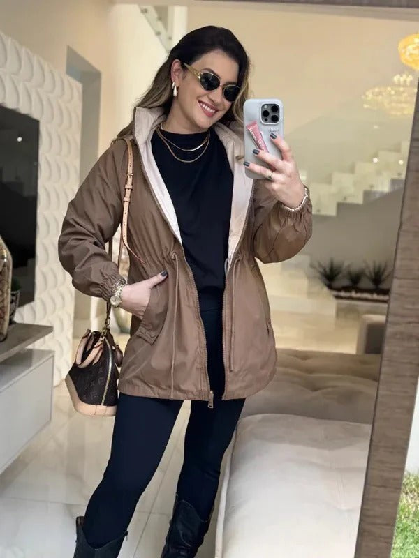 Parka Dupla Face Impermeável - 2 Looks em 1