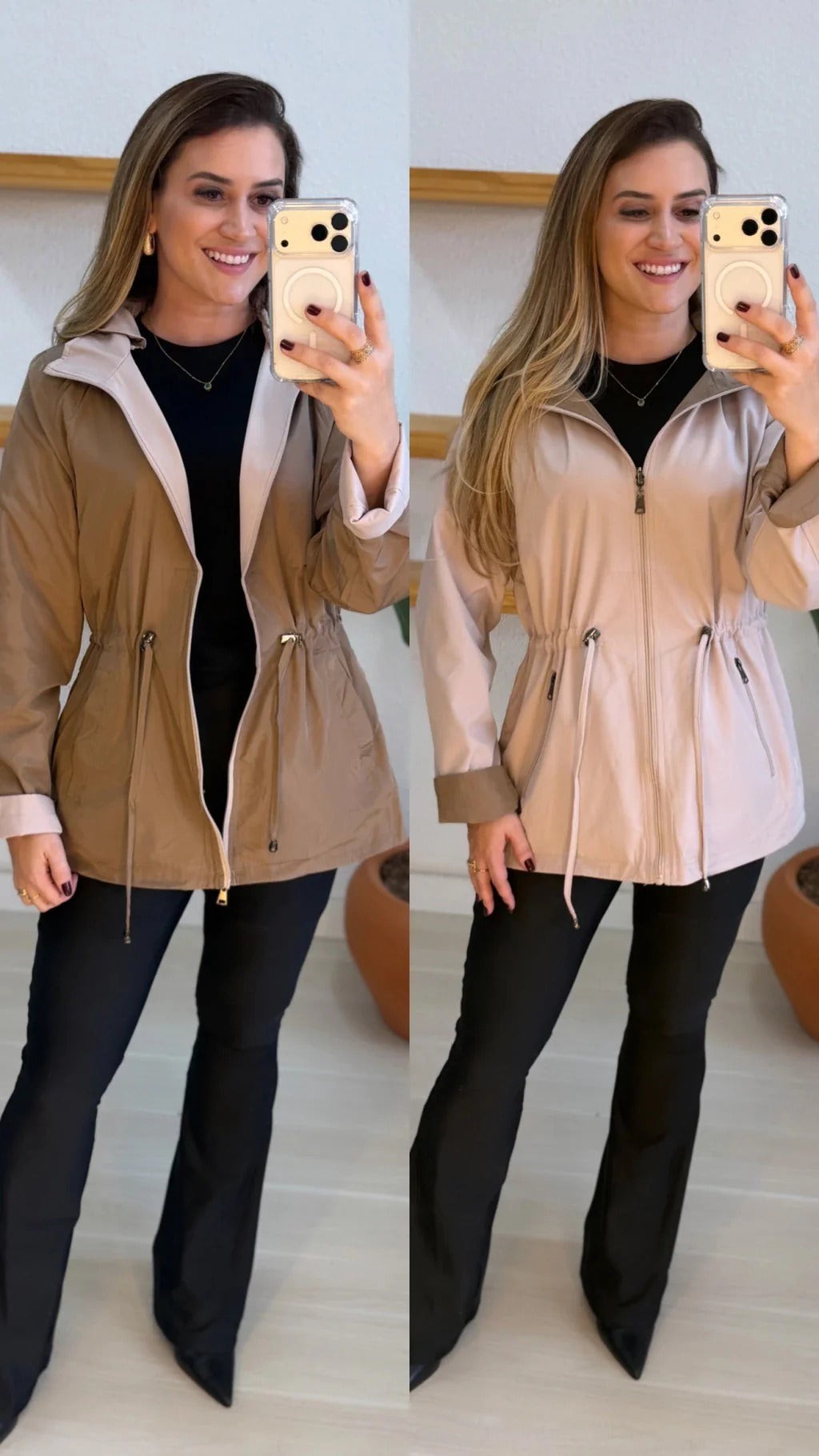 Parka Dupla Face Impermeável - 2 Looks em 1