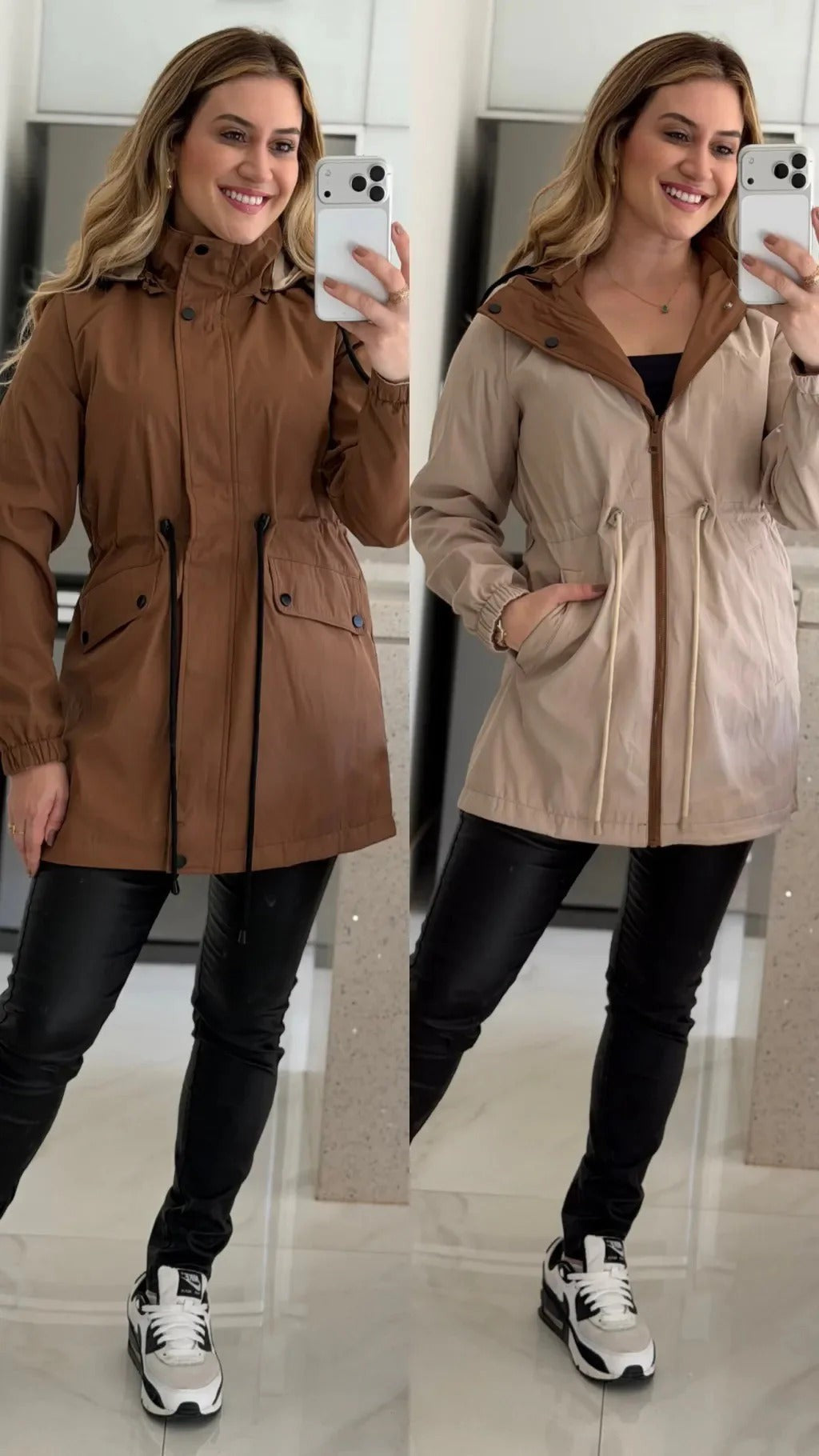Parka Dupla Face Impermeável - 2 Looks em 1
