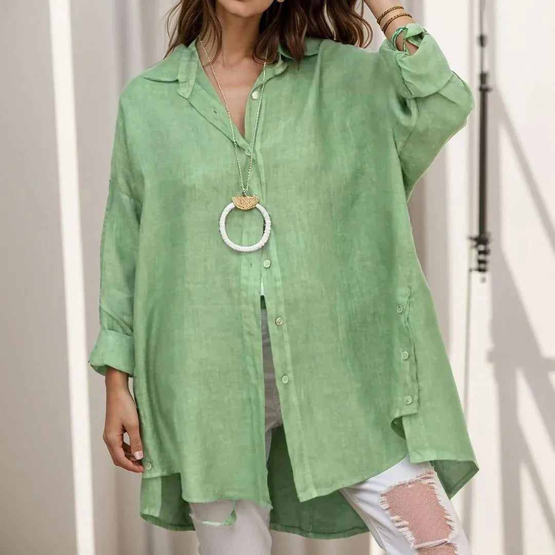 Camisa Saint-Tropez em Linho de Algodão Oversized
