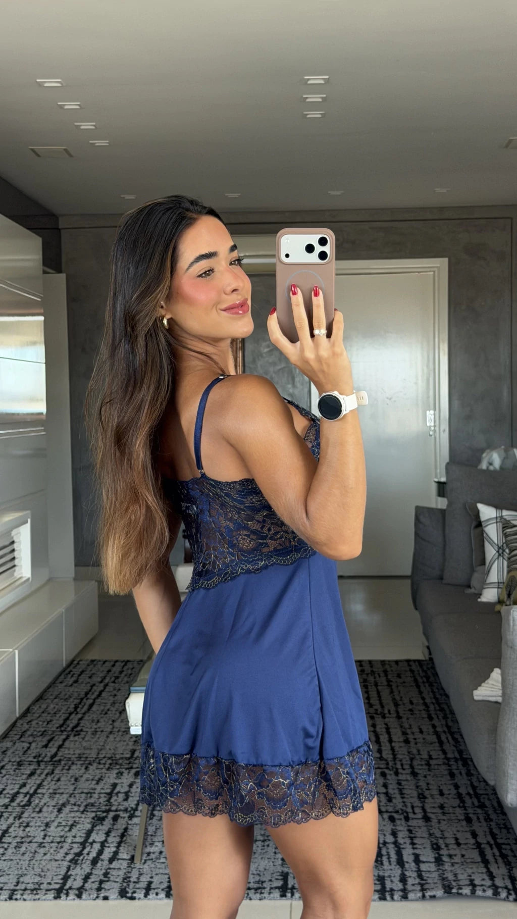 Robe + Camisola Elisa — Marinho/Dourado