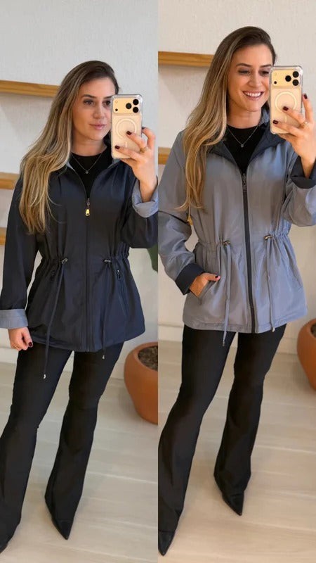 Parka Dupla Face Impermeável - 2 Looks em 1