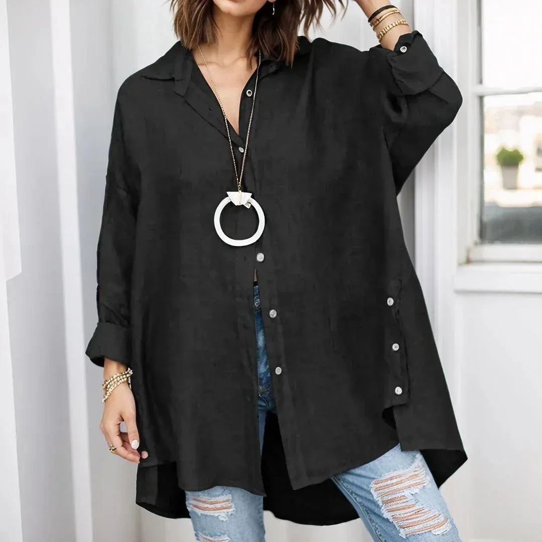 Camisa Saint-Tropez em Linho de Algodão Oversized