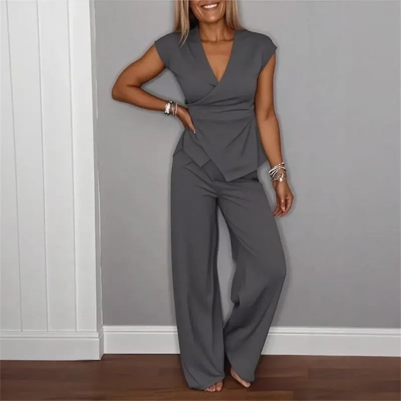 Conjunto Elisanne em Alfaiataria com Calça Pantalona
