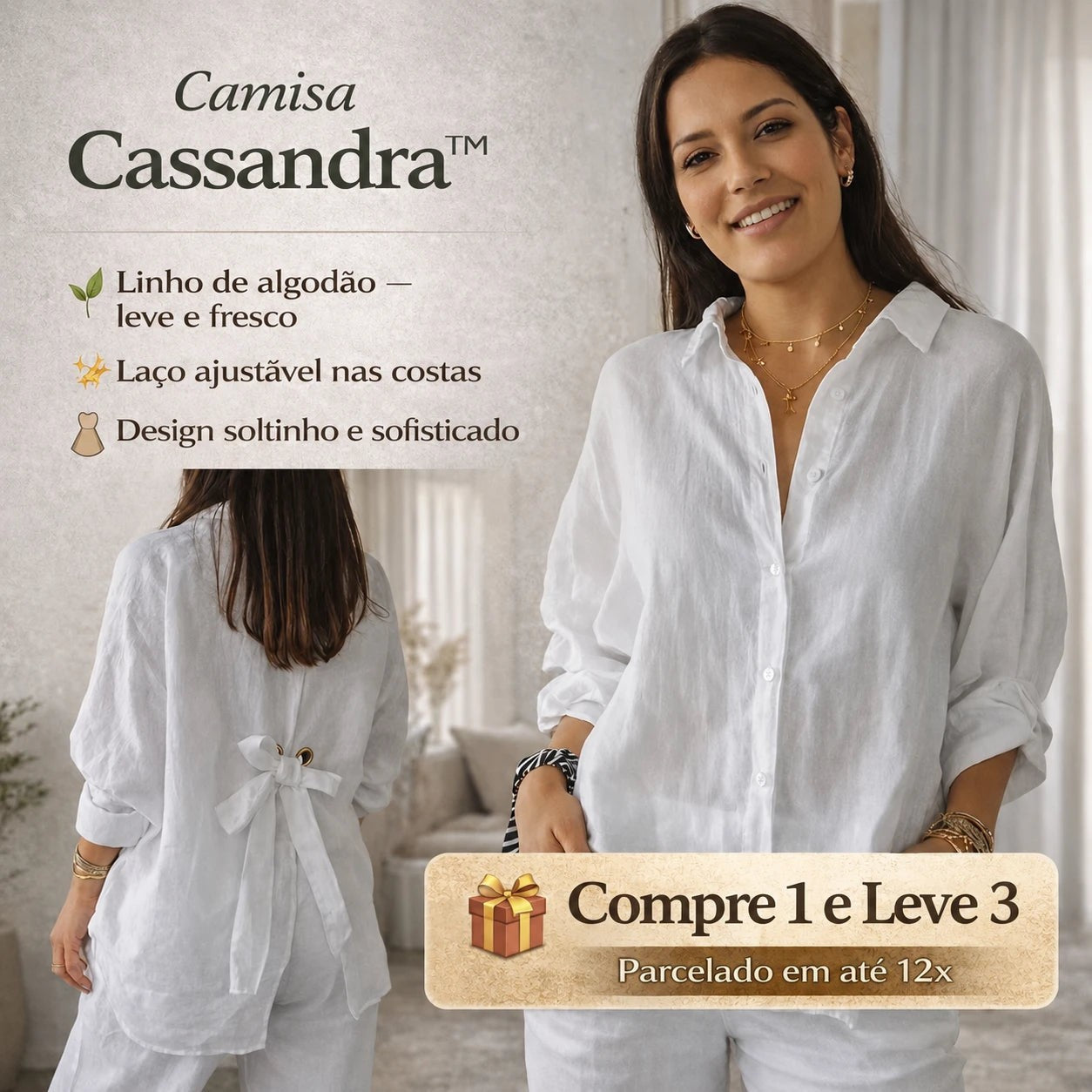 Kit 3 Camisas Cassandra™