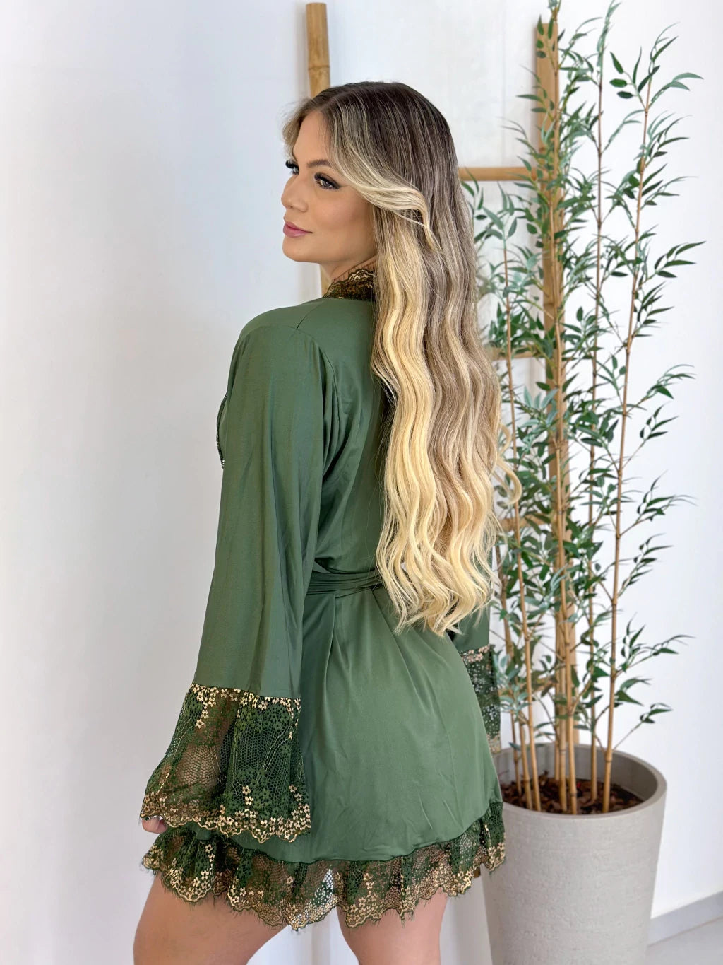 Robe + Camisola Elisa — Verde/Amêndoa
